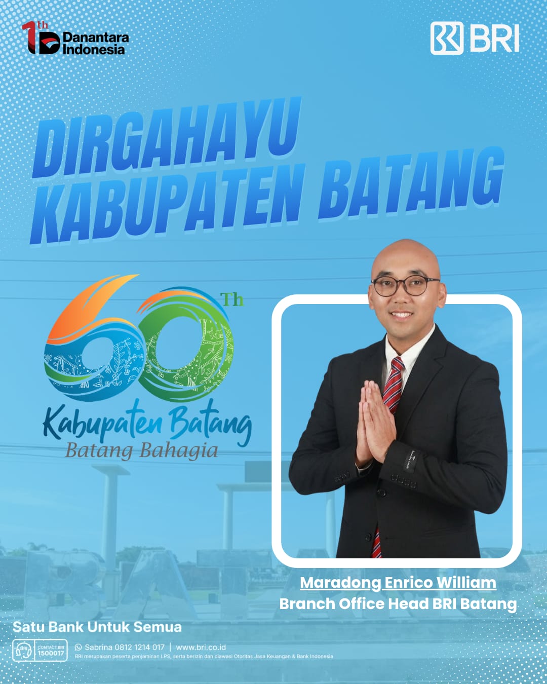 “BRI Batang Ucapkan Selamat HUT ke-60 Kabupaten Batang, Tegaskan Komitmen Dukung Pertumbuhan Ekonomi dan UMKM”