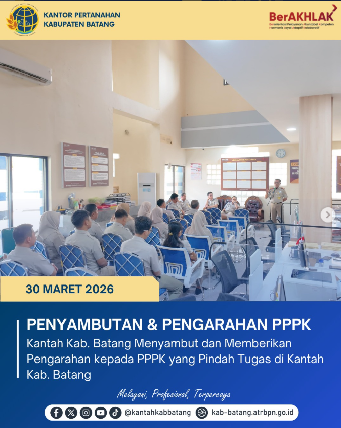 Kantor Pertanahan Kabupaten Batang Sambut PPPK Baru, Perkuat Komitmen Pelayanan Pertanahan