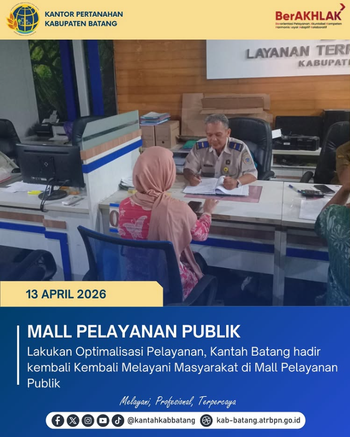Kantah Batang Berikan Layanan Konsultasi Hibah Tanah di Mall Pelayanan Publik