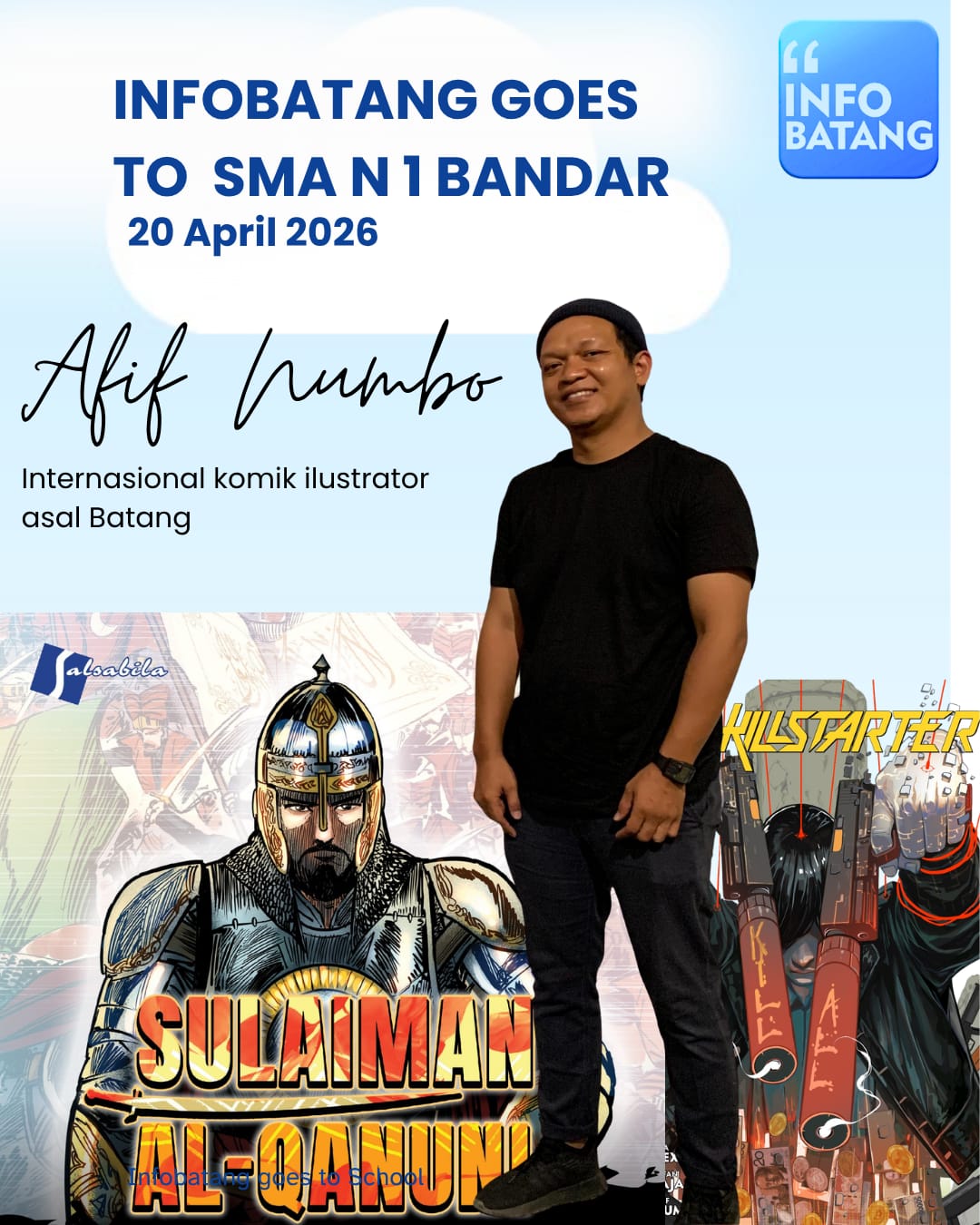 Info Batang Goes To School  : Ilustrator Komik internasional berbagi pengalaman di SMA N Bandar