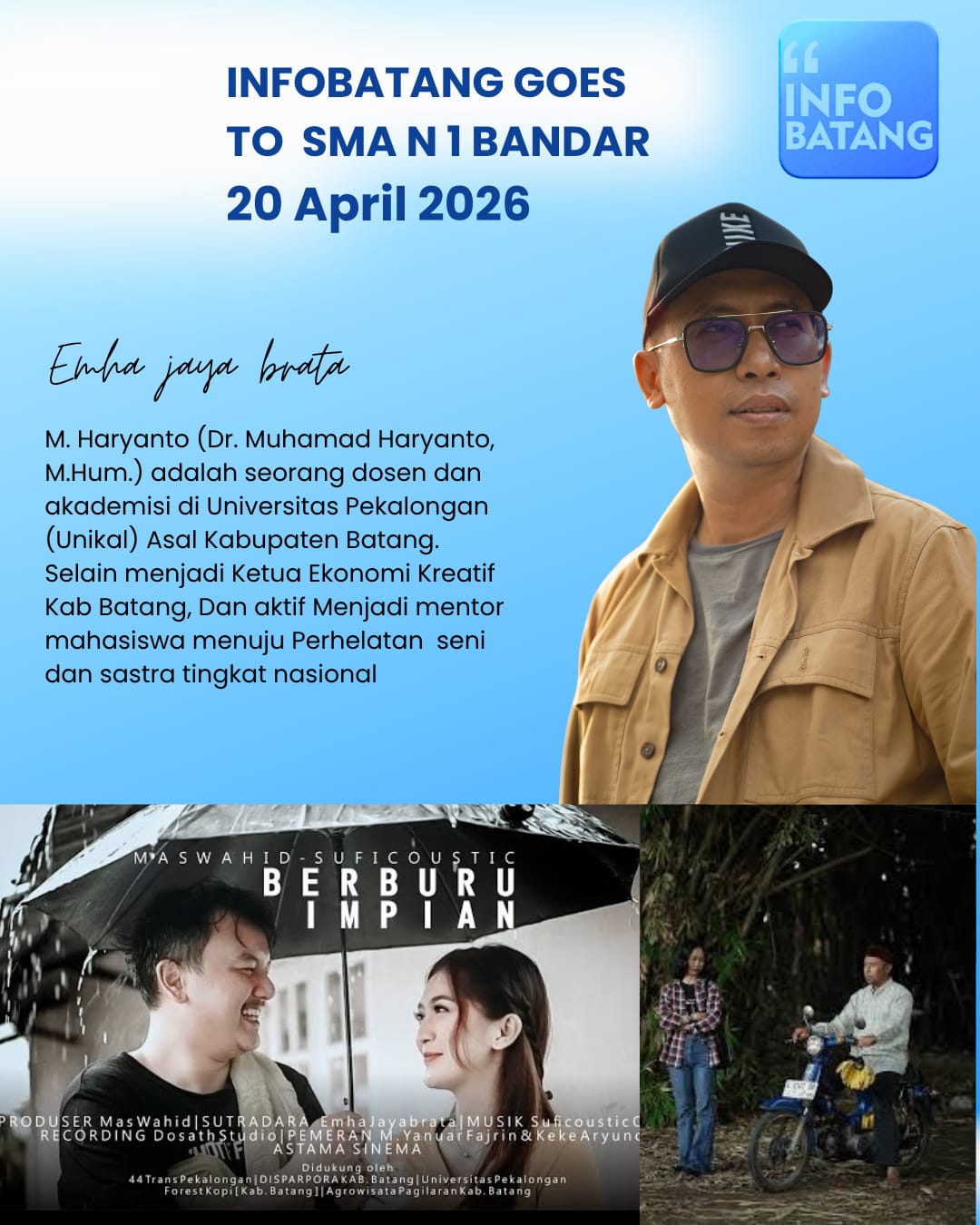 Akademisi Asal Batang Berbagi Inspirasi di SMA N 1 Bandar Lewat Program Infobatang Goes to School