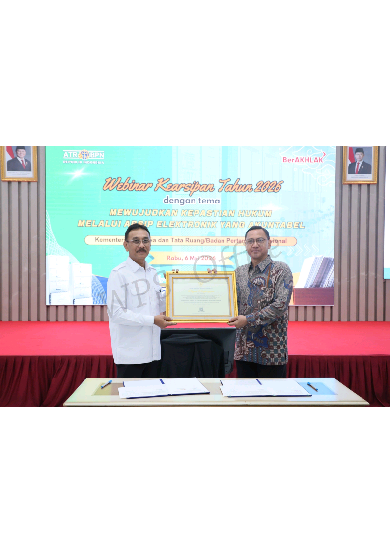 Kementerian ATR/BPN Raih Penghargaan dari ANRI atas Penyelamatan dan Pelestarian Arsip