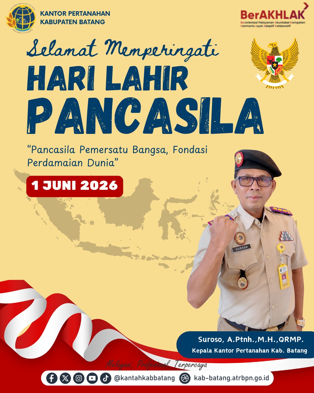 Kantor Pertanahan Kabupaten Batang Peringati Hari Lahir Pancasila Tahun 2026