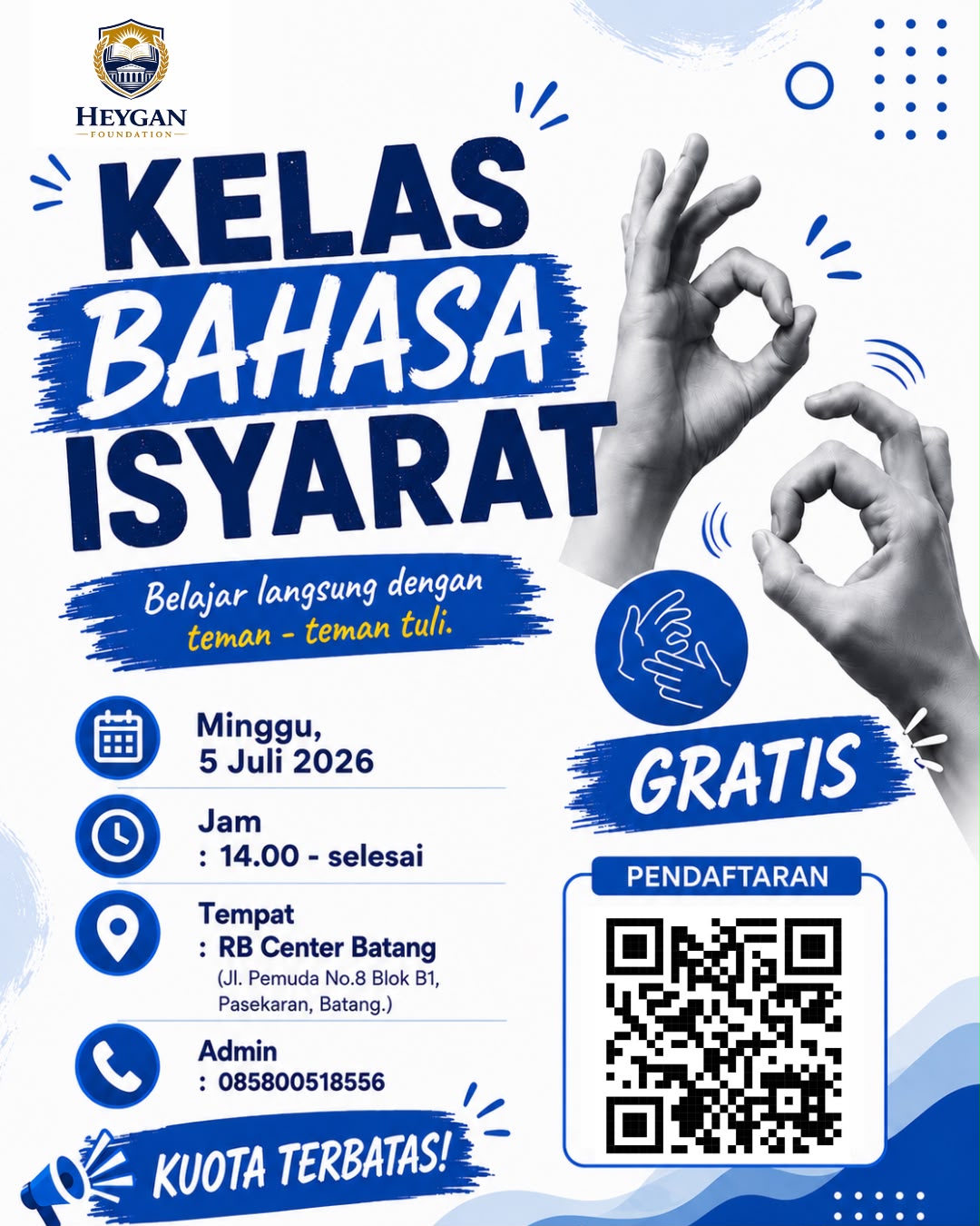 Heygan Foundation Kembali Buka Kelas Bahasa Isyarat Gratis di Batang