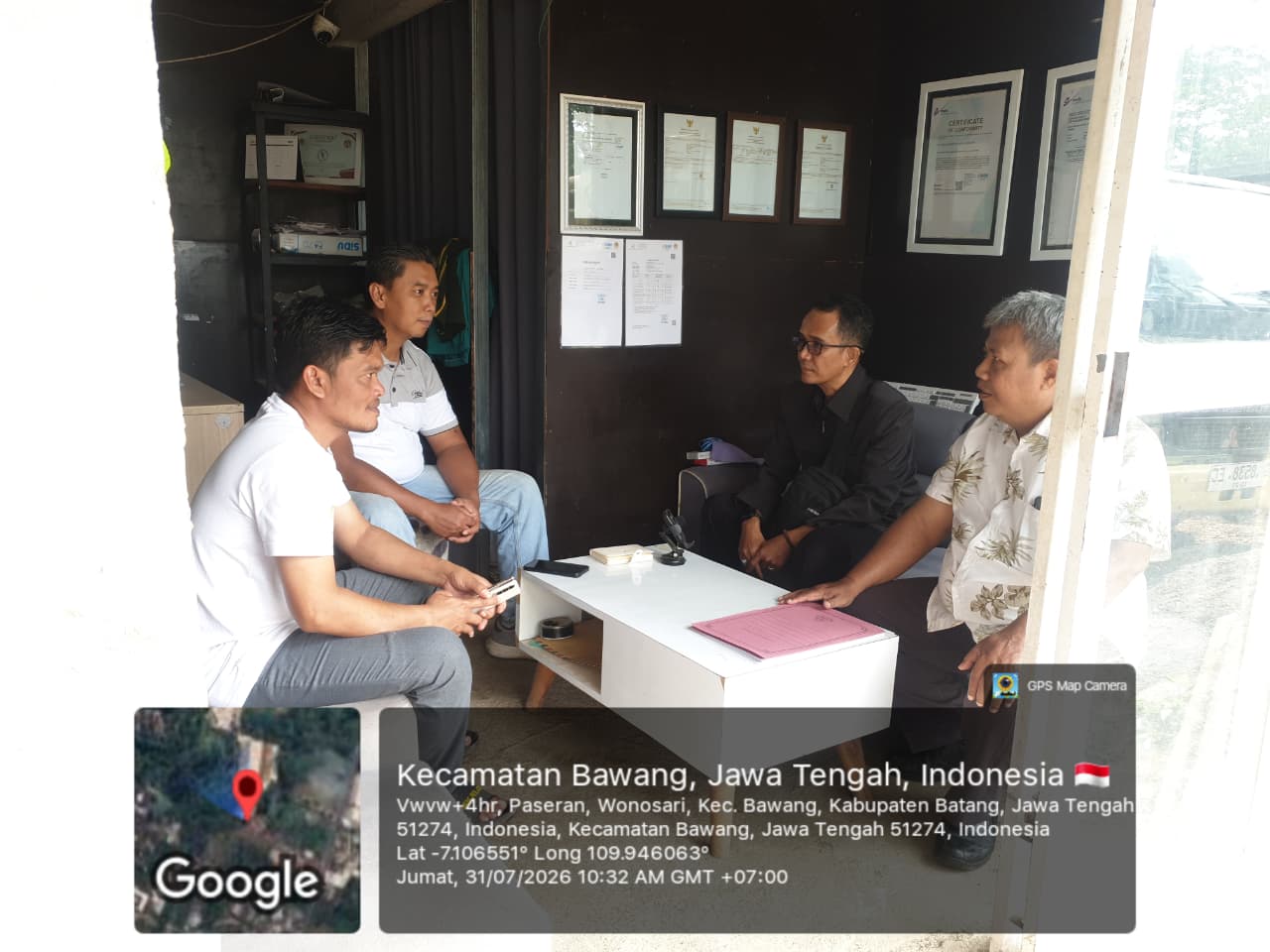 Kantor Pertanahan Kab. Batang Lakukan Peninjauan Lokasi PKKPR Kegiatan Berusaha di Desa Wonosari Kecamatan Bawang